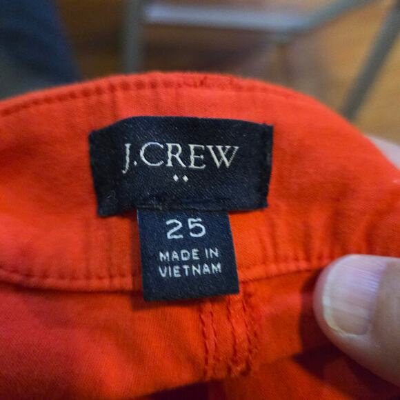 J.Crew Red Wide Leg Crop Pants Linen Blend High Rise 25 - Picture 9 of 11